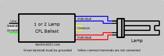 CFL Ballast with 1 Lamp Wiring Diagram